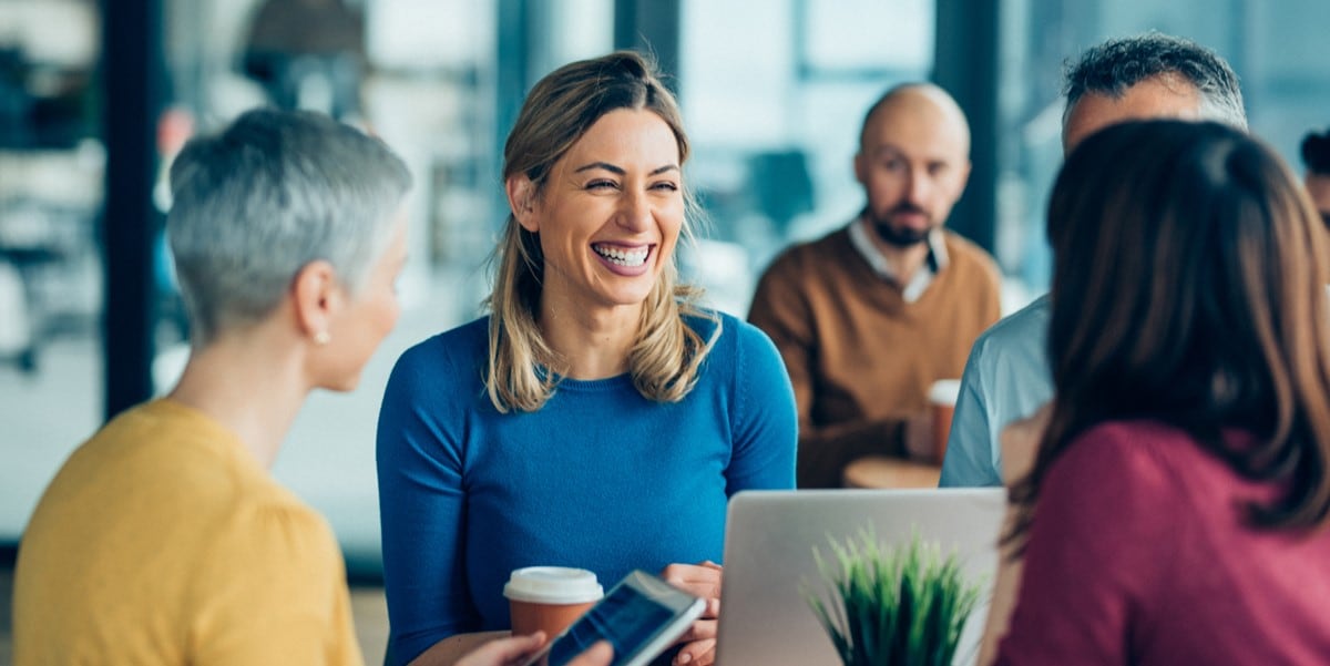 group of people meeting in office